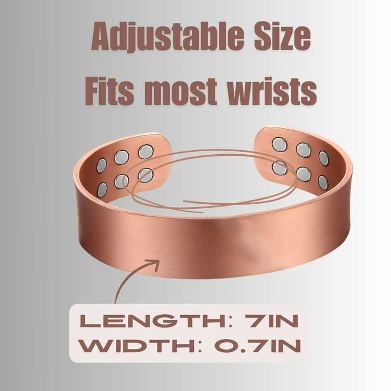Wollet Copper Magnetic Bracelet for Men Women， Width