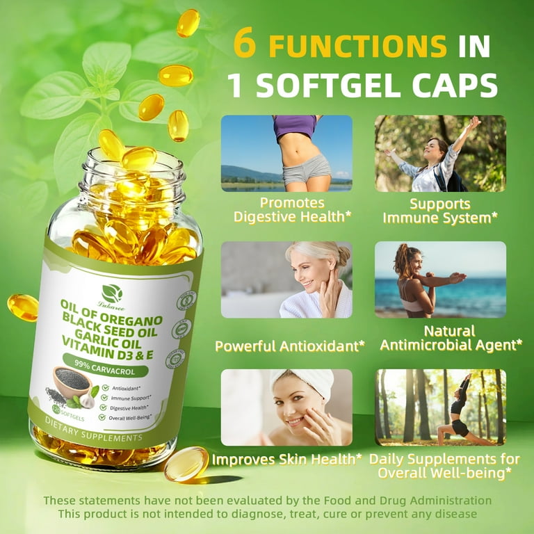 Oregano Oil & Black Seed Oil Capsules 6000mg | High In - Foto 6