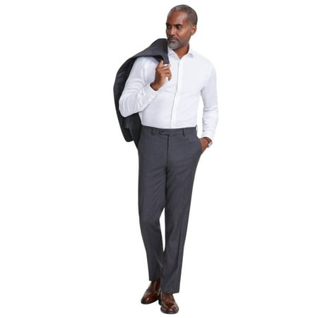 Tallia Mens Classic fit Dress Pants 30 / 30 Charcoal Grey Solid