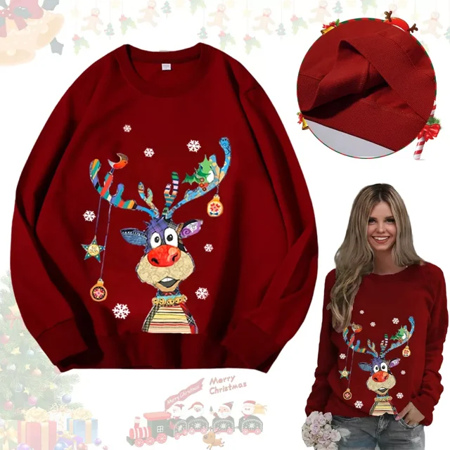Sudadera Jack Chritsmas, Navideño Unisex, Estampado De Renos