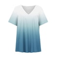 thumbnail image 3 of cocolona Women's Summer Plus Size Tops V Neck Short Sleeve Printed Pleated Shirts Casual Loose T Shirts Tunics Blouses on Clearance, 3 of 5