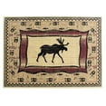 thumbnail image 2 of HR HANDCRAFT RUGS HR Rustic Lodge Cabin Area Rug with Geometric Design Nature and Wildlife Inspired in Beige, Ivory, Red Featuring Moose M 2' x 3', 2 of 6