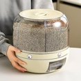 thumbnail image 5 of Rice And Cereal Storage Box, 6 Compartments Rice Storage Round Cereal Dispenser, 360 Rotating Food Dispenser With Lid For Beans, Rice, Peanuts, Barley, 5 of 5
