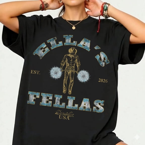 Ella's Fellas Shirt, Retro Western Cowboy T-Shirt, Vintage Southern Style
