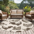 thumbnail image 5 of 8ft Washable Large Round Rug, Farm Chicken Non-Slip Circle Area Rug for Living Room Dining Room, Country Rustic Rooster Hen Vintage Farmhouse Indoor Floor Mat for Home Decor, 5 of 9