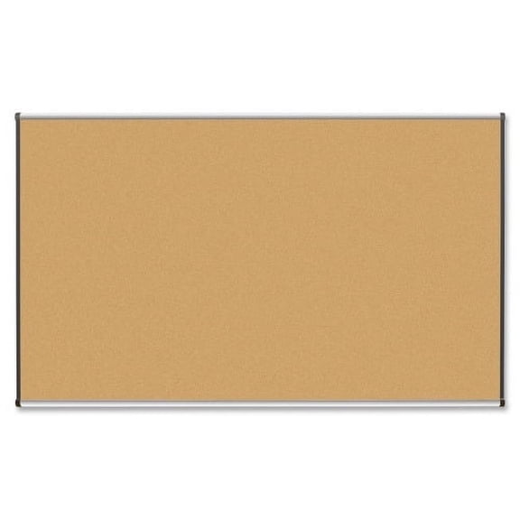 Lorell Satin-Finish Bulletin Board 72" Height x 48" Width - Natural Cork Surface - Durable, Self-healing - Silver Anodized Aluminum Frame - 1 Each