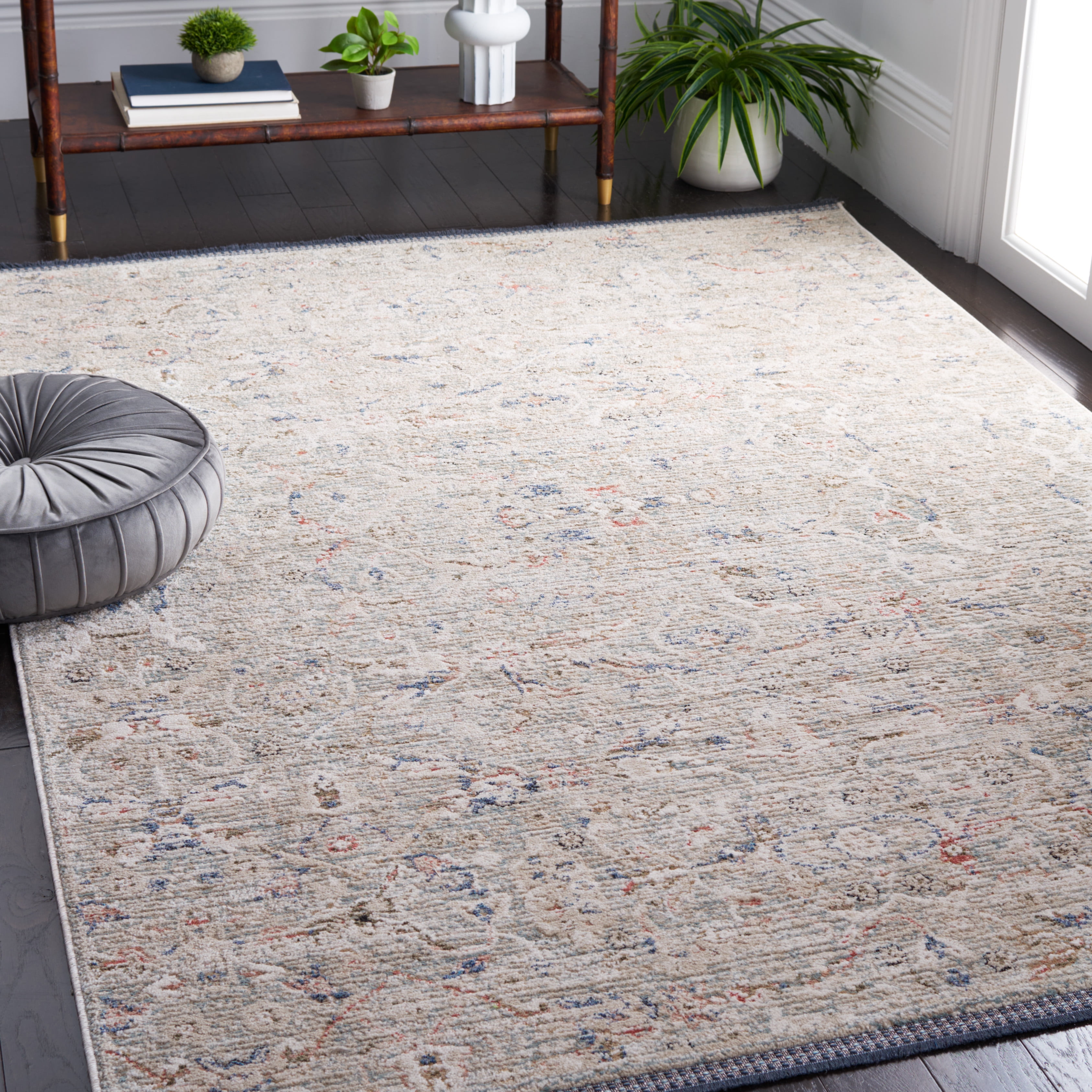 SAFAVIEH Vivaldi Petrina Abstract Area Rug, Ivory/Navy, 5'3" x 7'6"