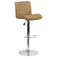 thumbnail image 1 of Contemporary Burgundy Vinyl Adjustable Height Barstool with Rolled Seat and Chrome Base, 1 of 6