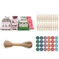 thumbnail image 1 of SUNSIOM Christmas Candy Bag Set Hanging Drawstring Gift Bags Treat Bags with Rope and Tag/Stickers, 1 of 6