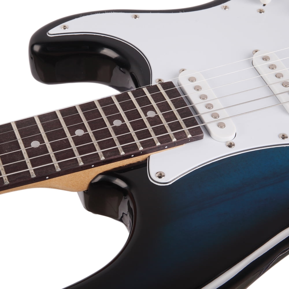 Private Jungle 39" Rosewood Fingerboard Electric Guitar with Gigbag ​Strap Amp Wire Tremolo Arm Cord for Adult Student Beginner,Blue