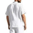 thumbnail image 4 of pstuiky camisetas de hombre, Blusa informal de manga corta con cuello vuelto y botones de color liso para hombre camisas casuales para hombre m, 4 of 9