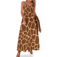 thumbnail image 1 of Vestido sin mangas con estampado de jirafa marrón y amarillo, ropa de verano para mujer 2024, vestidos de noche para mujer, vestidos de fiesta para mujer, 1 of 7