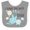 Heather and White, variant on Inktastic I Have the Best Mom Ever with Blue Flowers Boys or Girls Baby Bib