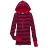 Juniors Hooded Henley with Stripes