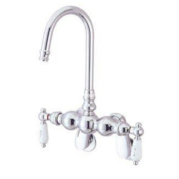 Elements Of Design Dt0821pl Double Handle Wall Mounted Clawfoot Tub Filler - Chrome