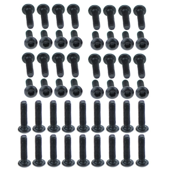 High-Strength Black 10.9 Grade Carbon Steel Round Head Hex Socket Screws M2X28(50pcs)
