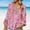 Pink, variant on Blouses for Women Trendy Boho Floral Printed V Neck Long Sleeve Beach Shirts Drawstring Summer Casual Loose Fit Tunic Tops