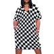thumbnail image 1 of Vestido holgado con bolsillos para mujer traje elegante de verano color blanco y negro, 1 of 6
