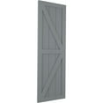 thumbnail image 2 of Ekena Millwork 12"W x 32"H True Fit PVC Two Equal Panel Farmhouse Fixed Mount Shutters w/ Z-Bar, Ocean Swell (Per Pair - Hardware Not Included), 2 of 9