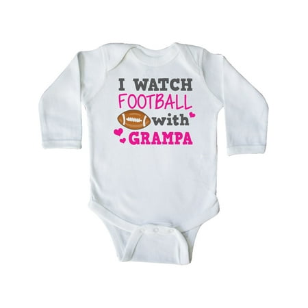 

Inktastic I Watch Football with My Grampa Gift Baby Girl Long Sleeve Bodysuit