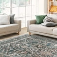 thumbnail image 3 of Living Room Area Rugs 8x10: Washable Rug Boho Soft Non-Slip Low Pile Stain Resistant Foldable Carpet for Bedroom Playroom Dining Room Office Kitchen Farmhouse Home Decor Rug-Dull Teal, 3 of 12