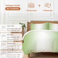 thumbnail image 6 of 3 Piece Dark Sea Green Ombre Duvet Cover Set Twin Size, Microfiber Comforter/Quilt Cover with Corner Ties and 2 Pillowcases, Modern Gradient Abstract Art All Season Soft Bedding with Zipper Closure, 6 of 8
