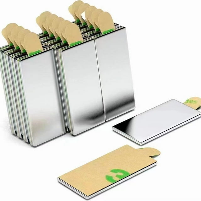 Adhesive Magnets 20x10x2mm, Powerful Neodymium Magnets, Magnetized in Pairs, Rectangular Neodymium Bar Magnets for Presentation, Magnetic Boards and Home, Kitchen, Pictures (30 Pieces)