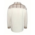 thumbnail image 6 of ZUKMRJPC Mens Flannel Shirts Long Sleeve Lapel Patchwork Plaid Shirt Jacket Casual Lightweight Button Down Shirt with Pockets, 6 of 7