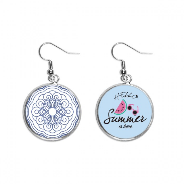China Chinese Blue Flower Pattern Pendientes de sandía verano lóbulo desgaste Unbranded M