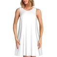 thumbnail image 1 of Fotbe White Vestido de Verano sin Mangas para Mujer – Vestido Midi Línea A, Estilo Camiseta Floral, Vestido Playero Casual y Fluido, 1 of 7