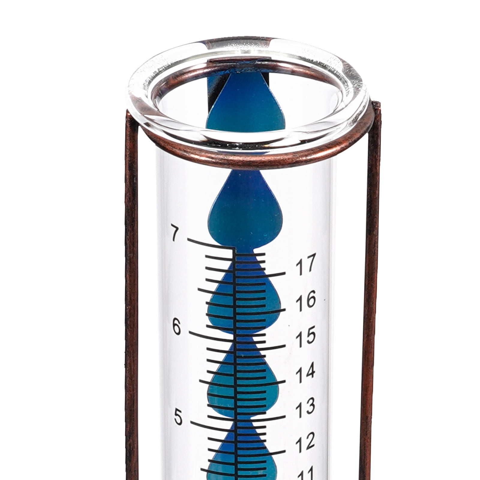 HOMEMAXS Outdoor Rain Gauge with Metal Stake Decorative Rain Gauge Detachable Rain Gauge(7 inches capacity)