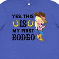 thumbnail image 4 of Inktastic Yes, This is My First Rodeo- Cowgirl in Hat and Boots Youth T-Shirt, 4 of 5