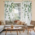 thumbnail image 2 of Sage Green Eucalyptus Kitchen Curtain for Berdoom Living Room Cafe 72 Inch Length, Watercolor Spring Weeping Botanical Tiers Curtains Light Filtering Drapes Window Treatment 2 Panels 52"Wx72"L, 2 of 8
