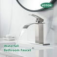 thumbnail image 2 of Zovajonia  Bathroom Basin Faucet Single Handle Deck Mount Mixer Tap Waterfall w/Cover+Drain Brushed Nickel, 2 of 6
