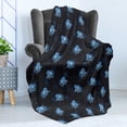 thumbnail image 4 of Octopus Soft Flannel Fleece Blanket, Watercolor Ocean Inhabitants Marine Inspired Illustration Abstract Silhouettes, Cozy Plush for Indoor and Outdoor Use, 50" x 60", Blue Dark Blue, by Ambesonne, 4 of 5