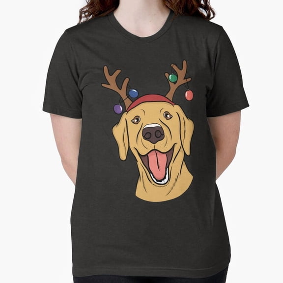 Christmas Yellow Lab Labrador Retriever Dog Pet Fun Unisex T-Shirt, up to size 5XL