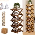 thumbnail image 1 of The 9-Tier No-Assembly Bamboo Rack, 2026 New Foldable Vertical Storage Organizer, Eco-Friendly, Durable, and Beautiful, No Installation Required, for Entryway Closet Dorm (Nature,5 Tier), 1 of 8