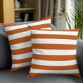 thumbnail image 2 of Decorative Throw Pillow Covers 18x18 Inch Set of 2 Classical Stripe Home Decor Pillow Cases for Couch, Orange Cushion Case for Living Room Bedroom Bed Car Chair, 2 of 9