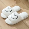 thumbnail image 2 of Cute Heart Slippers for Women, Couple Plush Valentine Fluffy Fuzzy Novelty Plush Fun Indoor Outdoor Non-slip, 2 of 4