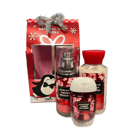 Bath and Body Works Japanese Cherry Blossom Gift Set Trio, Fragrance Mist, Body Lotion and Hand Gel, Travel Size - Packaging May Vary