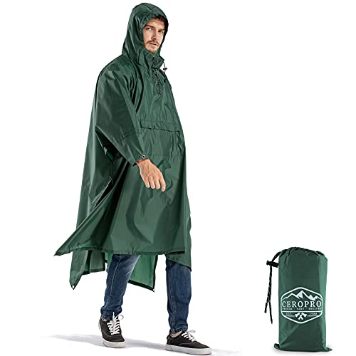 Adults Emergency Wet Weather Reusable Waterproof Hooded Rain Hiking Poncho