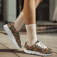 thumbnail image 3 of COEQINE Women Sneakers Fall Autumn Running Walking Shoes White Sole Fashion Tennis Shoes Travel Casual Breathable Mesh Trainers Footwear, Pumpkin Star Spider Web Gray, 3 of 7