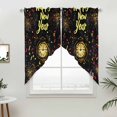 thumbnail image 5 of Happy New Year Kitchen Window Curtains, Swag Curtains Valance for Bedroom Living Room Bathroom, Colorful Abstract Art Rod Pocket Window Treatment Curtain Block Drapes 2 Panels 36"x63", 5 of 9