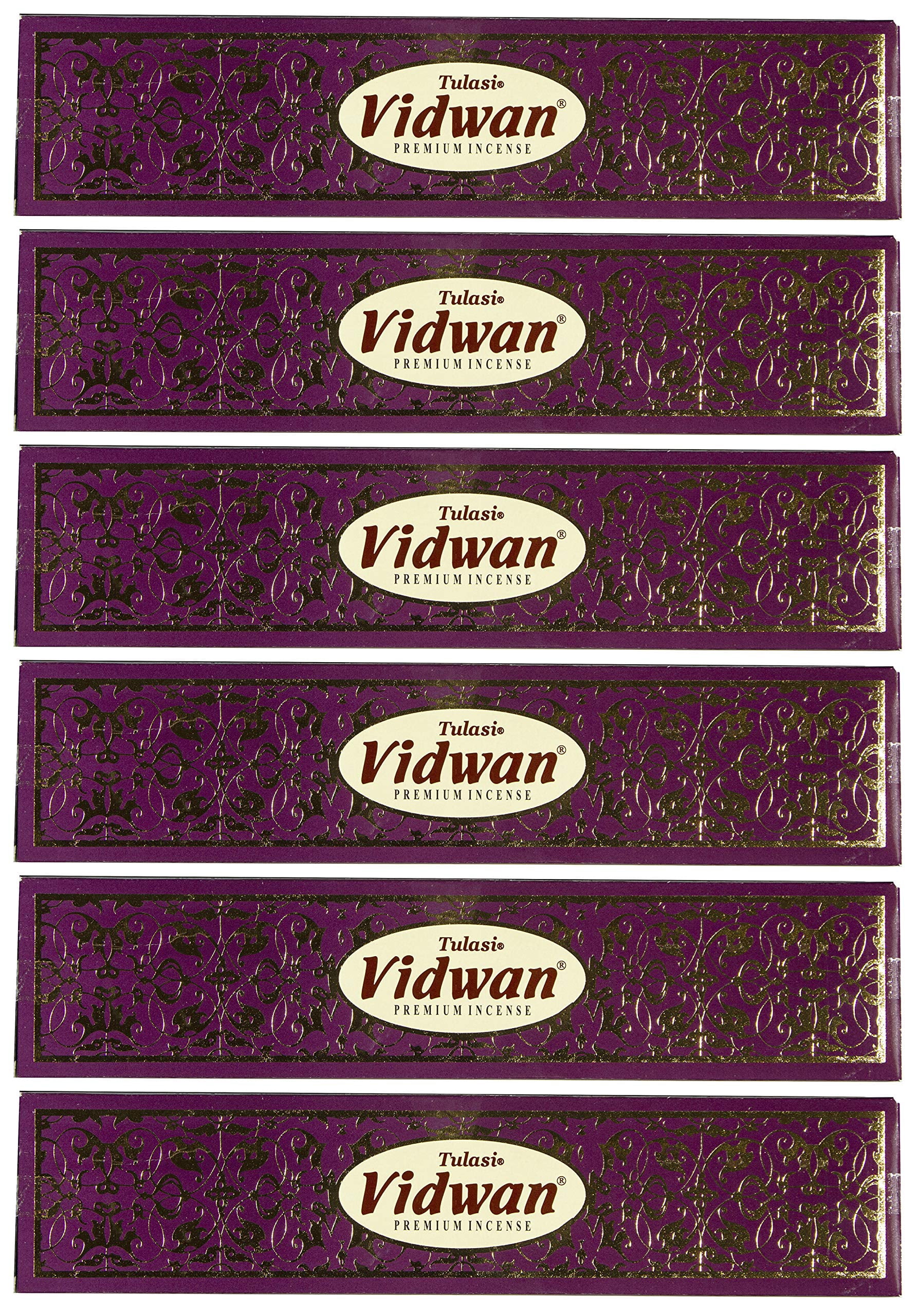 Tulasi Vidwan Guru Masala Premium Incense. Sold as Set 6 Pks of 25g