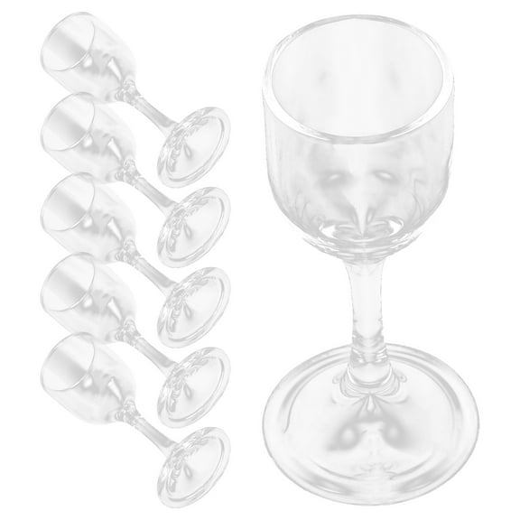 GAXIRE Clear Glass Wine Cups Set of 6 Small Glasses for Home Use Elegant Design Perfect for Parties