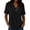 03# Black, variant on Linen Tops for Women Cotton V-Neck Blouse Button Detail Loose Fit Breathable Casual Summer Top Flowy Tunic Blouson Style Beach Holiday S-2XL