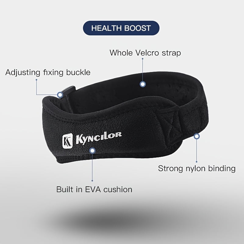 Lightweight Breathable Knee Brace - 1PS Patella Knee Support with Adjustable Straps for Running, Basketball, Yoga, Jump Rope - Gray/Red/Black, Secure Fit, Sleek Design