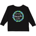 thumbnail image 3 of Inktastic Pop Pop's Favorite Girl Blue Flowers Wreath Girls Long Sleeve Toddler T-Shirt, 3 of 5