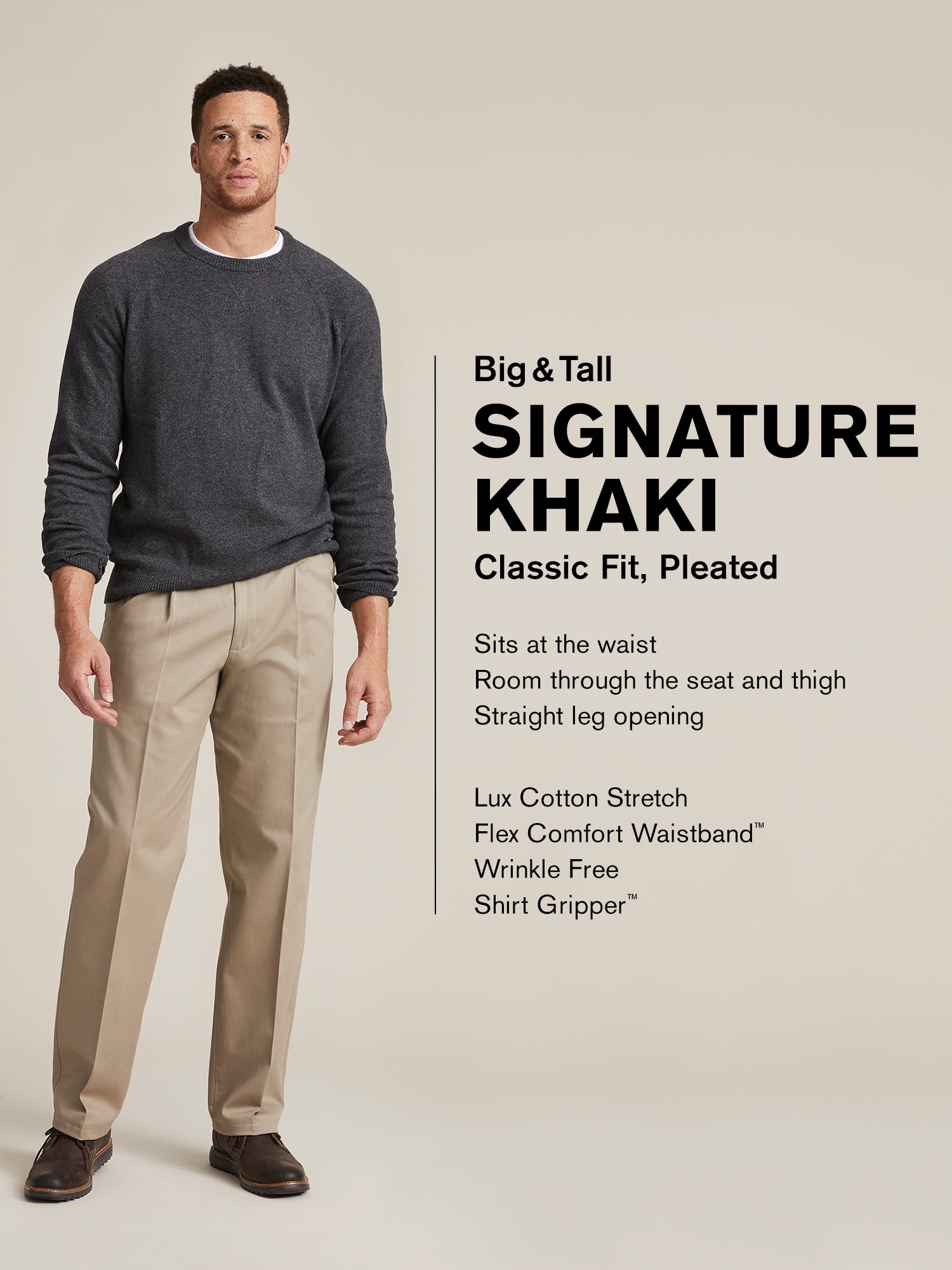 dockers signature khaki pleated pants classic fit