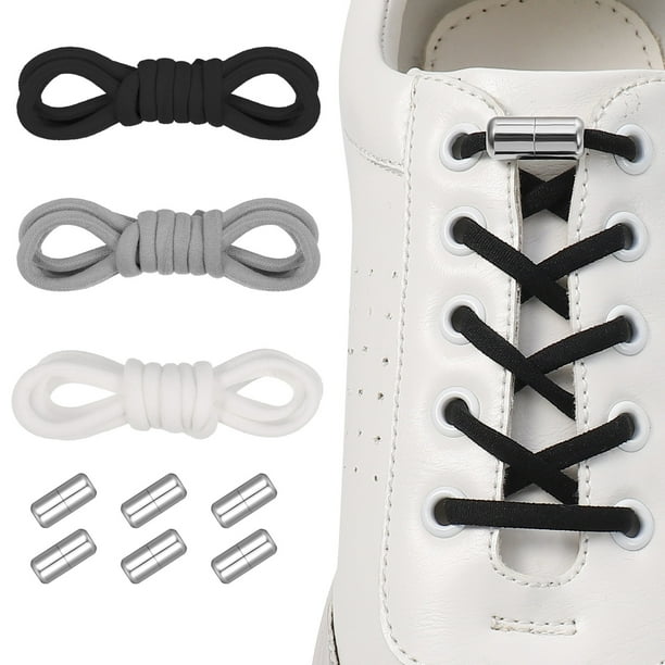 BUBABOX 3 Pairs No Tie Shoe Laces for Kids and Elderly, Stretchy